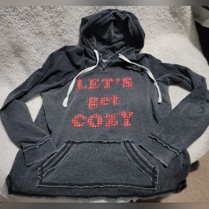 Grayson/Threads,  Black Hooded Sweatshirt,front pocket,  Med, like new